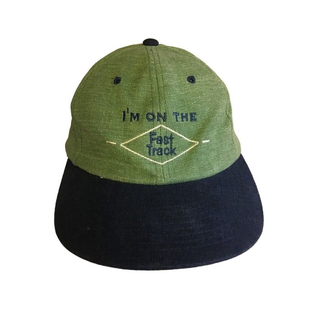 I'm on the Fast Track Hat Cap‎ Green Trucker Cotton One Size